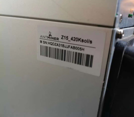 Bitmain Antminer Z15 ZEC Miner Machine Used 420Ksol/S 1510W